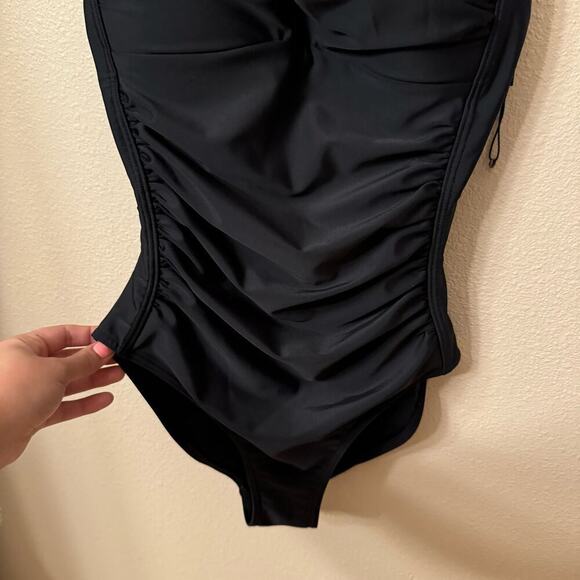 NWOT Niptuck Shaping Tummy Control One Piece Swimsuit Black Womens sz 4 Slimming - Picture 5 of 12